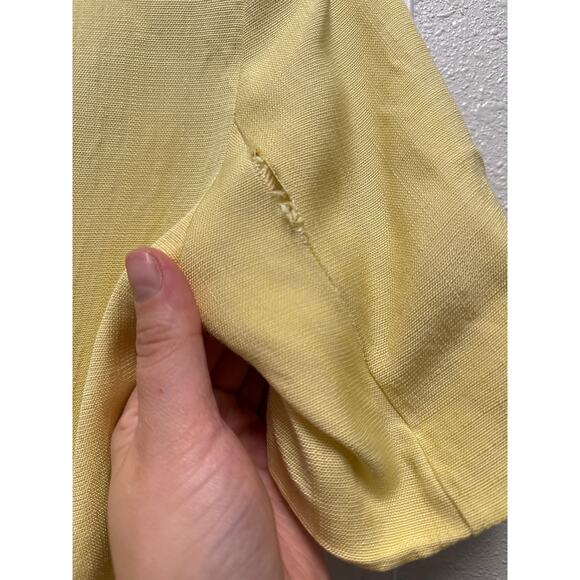 Sandro Minimalist Butter Yellow Tailored Pleated Cut Out Dress Size XS - Picture 8 of 12